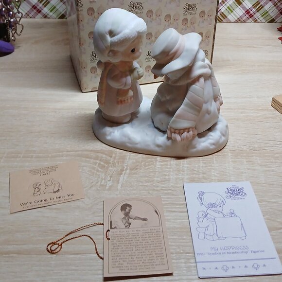 NWT Precious Moments We're Going to Miss You Christmas Holiday Ceramic Figurine - Picture 2 of 16